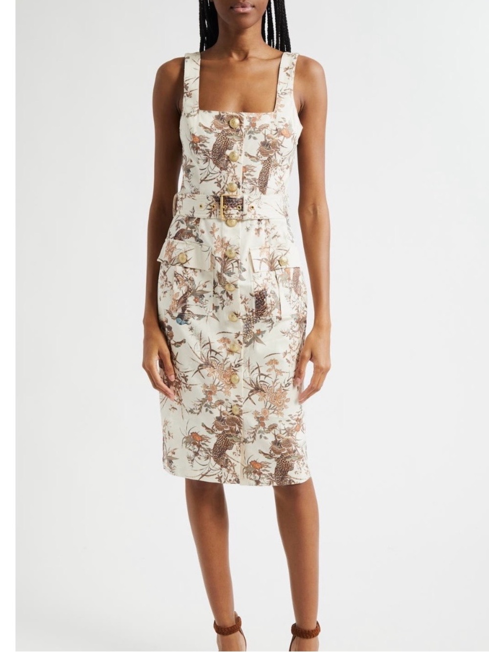 NWT L’AGENCE IDY JUNGLE PRINT BELTED DRESS IN SIZE 8